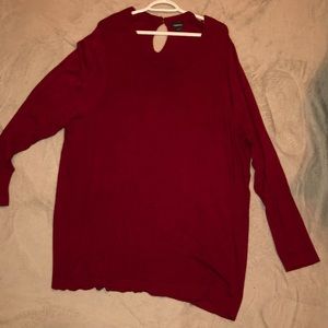 Torrid red long sleeve sweater with keyhole back